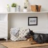 imageBone Dry Pet Storage Collection Paw and Bone Print Small Rectangle 14x8x9quot RoseDark Brown