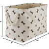 imageBone Dry Pet Storage Collection Paw and Bone Print Small Rectangle 14x8x9quot RoseDark Brown