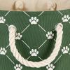 imageBone Dry Pet Storage Collection Paw and Bone Print Small Rectangle 14x8x9quot RoseHunter Green Trellis