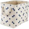imageBone Dry Pet Storage Collection Paw and Bone Print Small Rectangle 14x8x9quot RoseNautical Blue