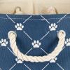 imageBone Dry Pet Storage Collection Paw and Bone Print Small Rectangle 14x8x9quot RoseNavy