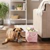 imageBone Dry Pet Storage Collection Paw and Bone Print Small Rectangle 14x8x9quot RosePink