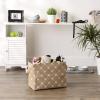 imageBone Dry Pet Storage Collection Paw and Bone Print Small Rectangle 14x8x9quot RoseTaupe