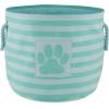 imageBone Dry Pet Storage Collection Striped Paw Patch Bin Small Round NavyAqua
