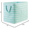 imageBone Dry Pet Storage Collection Striped Paw Patch Bin Small Round NavyAqua