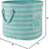 imageBone Dry Pet Storage Collection Striped Paw Patch Bin Small Round NavyAqua