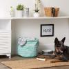 imageBone Dry Pet Storage Collection Striped Paw Patch Bin Small Round NavyAqua
