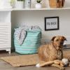 imageBone Dry Pet Storage Collection Striped Paw Patch Bin Small Round NavyAqua