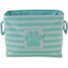 imageBone Dry Pet Storage Collection Striped Paw Patch Bin Small Round NavyAqua