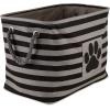 imageBone Dry Pet Storage Collection Striped Paw Patch Bin Small Round NavyBlack