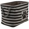 imageBone Dry Pet Storage Collection Striped Paw Patch Bin Small Round NavyBlack