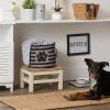 imageBone Dry Pet Storage Collection Striped Paw Patch Bin Small Round NavyBlack
