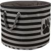 imageBone Dry Pet Storage Collection Striped Paw Patch Bin Small Round NavyBlack