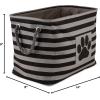 imageBone Dry Pet Storage Collection Striped Paw Patch Bin Small Round NavyBlack