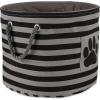 imageBone Dry Pet Storage Collection Striped Paw Patch Bin Small Round NavyBlack