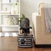 imageBone Dry Pet Storage Collection Striped Paw Patch Bin Small Round NavyBlack