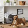 imageBone Dry Pet Storage Collection Striped Paw Patch Bin Small Round NavyBlack