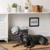 imageBone Dry Pet Storage Collection Striped Paw Patch Bin Small Round NavyBlack