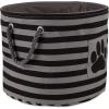 imageBone Dry Pet Storage Collection Striped Paw Patch Bin Small Round NavyBlack