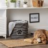imageBone Dry Pet Storage Collection Striped Paw Patch Bin Small Round NavyBlack