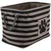 imageBone Dry Pet Storage Collection Striped Paw Patch Bin Small Round NavyBlack