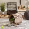 imageBone Dry Pet Storage Collection Striped Paw Patch Bin Small Round NavyBrown