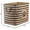 imageBone Dry Pet Storage Collection Striped Paw Patch Bin Small Round NavyBrown