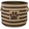 imageBone Dry Pet Storage Collection Striped Paw Patch Bin Small Round NavyBrown