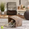 imageBone Dry Pet Storage Collection Striped Paw Patch Bin Small Round NavyBrown
