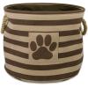 imageBone Dry Pet Storage Collection Striped Paw Patch Bin Small Round NavyBrown