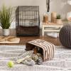 imageBone Dry Pet Storage Collection Striped Paw Patch Bin Small Round NavyBrown