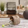 imageBone Dry Pet Storage Collection Striped Paw Patch Bin Small Round NavyBrown