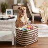 imageBone Dry Pet Storage Collection Striped Paw Patch Bin Small Round NavyBrown