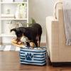 imageBone Dry Pet Storage Collection Striped Paw Patch Bin Small Round NavyDark Navy