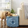 imageBone Dry Pet Storage Collection Striped Paw Patch Bin Small Round NavyDark Navy