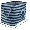 imageBone Dry Pet Storage Collection Striped Paw Patch Bin Small Round NavyDark Navy