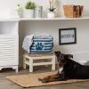 imageBone Dry Pet Storage Collection Striped Paw Patch Bin Small Round NavyDark Navy