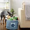 imageBone Dry Pet Storage Collection Striped Paw Patch Bin Small Round NavyDark Navy