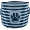 imageBone Dry Pet Storage Collection Striped Paw Patch Bin Small Round NavyDark Navy