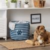 imageBone Dry Pet Storage Collection Striped Paw Patch Bin Small Round NavyDark Navy