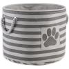 imageBone Dry Pet Storage Collection Striped Paw Patch Bin Small Round NavyGray
