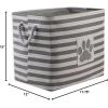imageBone Dry Pet Storage Collection Striped Paw Patch Bin Small Round NavyGray