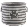imageBone Dry Pet Storage Collection Striped Paw Patch Bin Small Round NavyGray
