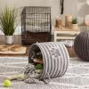 imageBone Dry Pet Storage Collection Striped Paw Patch Bin Small Round NavyGray