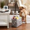 imageBone Dry Pet Storage Collection Striped Paw Patch Bin Small Round NavyGray