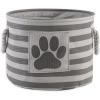 imageBone Dry Pet Storage Collection Striped Paw Patch Bin Small Round NavyGray