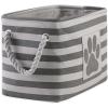 imageBone Dry Pet Storage Collection Striped Paw Patch Bin Small Round NavyGray
