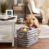 imageBone Dry Pet Storage Collection Striped Paw Patch Bin Small Round NavyGray