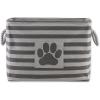 imageBone Dry Pet Storage Collection Striped Paw Patch Bin Small Round NavyGray