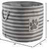 imageBone Dry Pet Storage Collection Striped Paw Patch Bin Small Round NavyGray